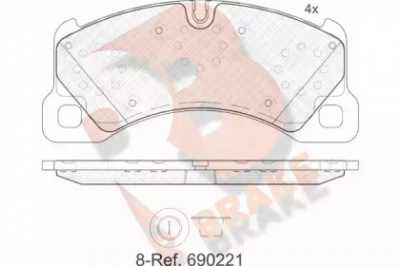 R BRAKE rb1921 -  Комплект тормозных колодок, дисковый тормоз